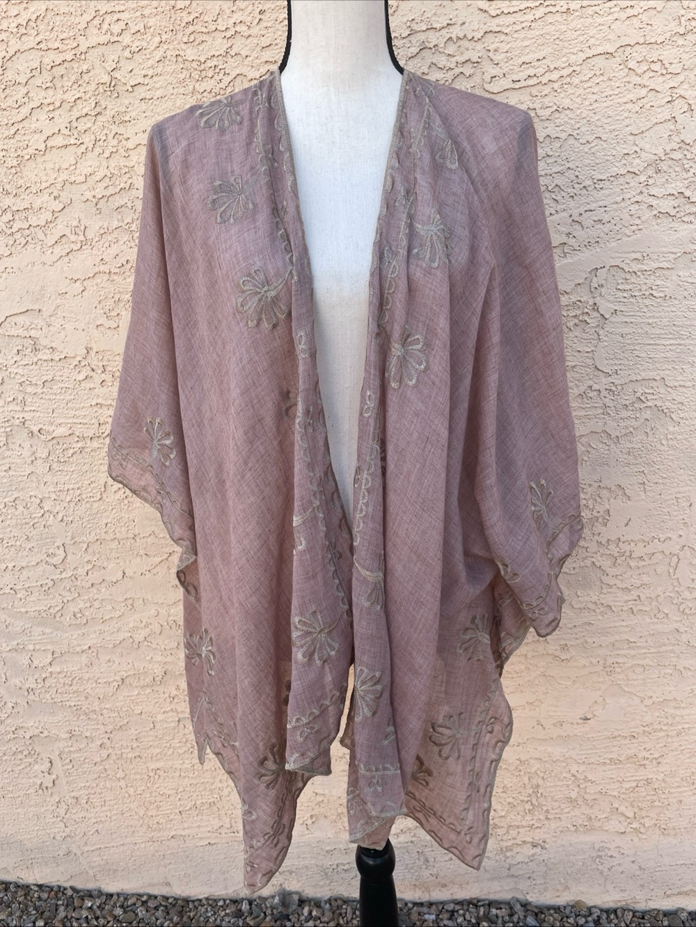 Natural Life kimono cardigan wrap boho festival hippie fairy embroidery o/s